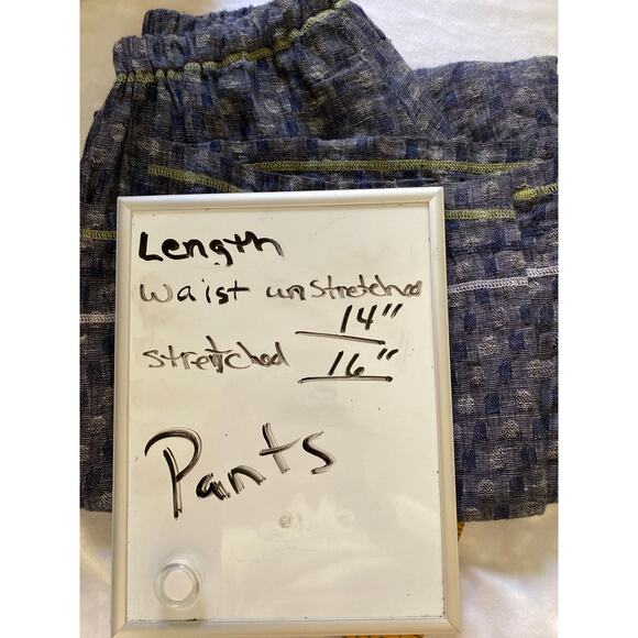 Flax set Blue 100% Linen Top and Bottom Lagenlook Boho Urban‎ Energy Funky edge - Picture 10 of 10